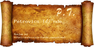 Petrovics Tünde névjegykártya